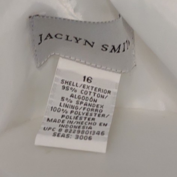 Jaclyn Smith White Line Cotton Spandex Stretch Button Down Long Sleeve Jacket 16 - Picture 4 of 5